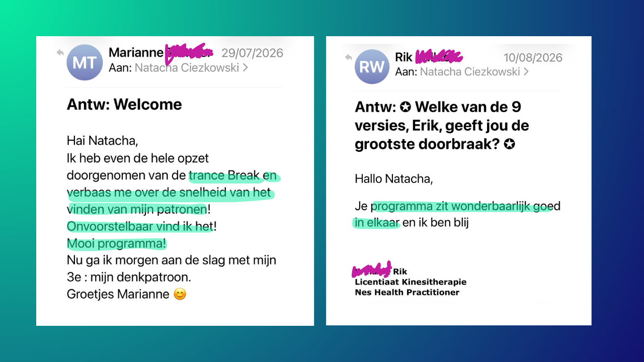 Echte e-mailreacties van Trance-Break-gebruikers