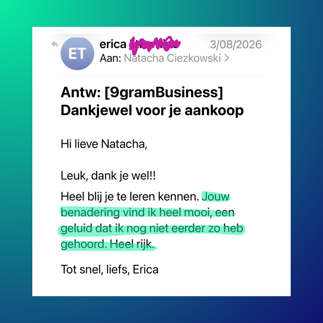 Echte e-mailreactie van een Trance-Break-gebruiker